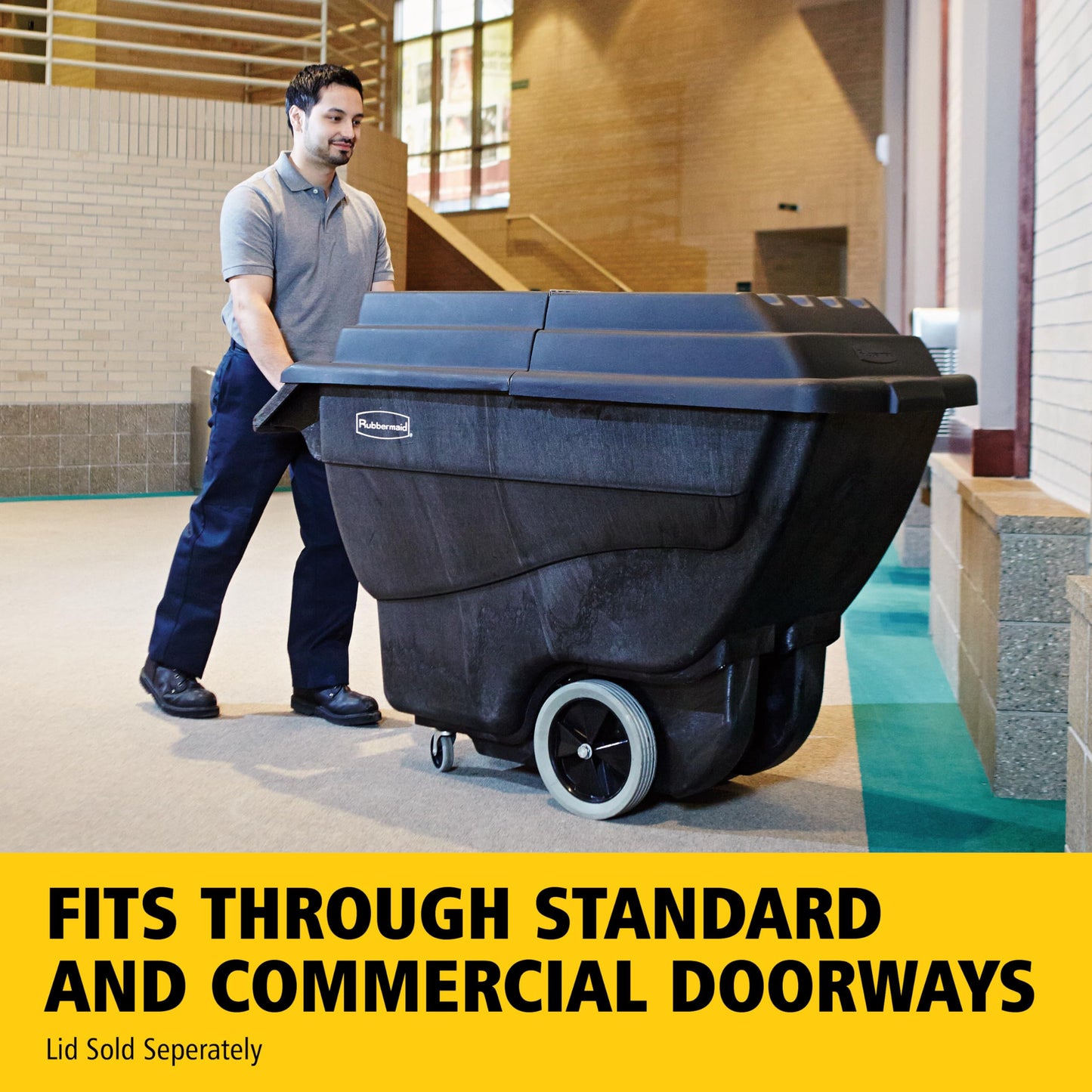 Rubbermaid Commercial Products Tilt Dump Truck/Trash Cart/Garbage Collection, 600 lbs 3/4 Cubic Yard Heavy Load Capacity with Wheels, Trash Recycling Cart, Black, Office/Warehouse/Facility Management