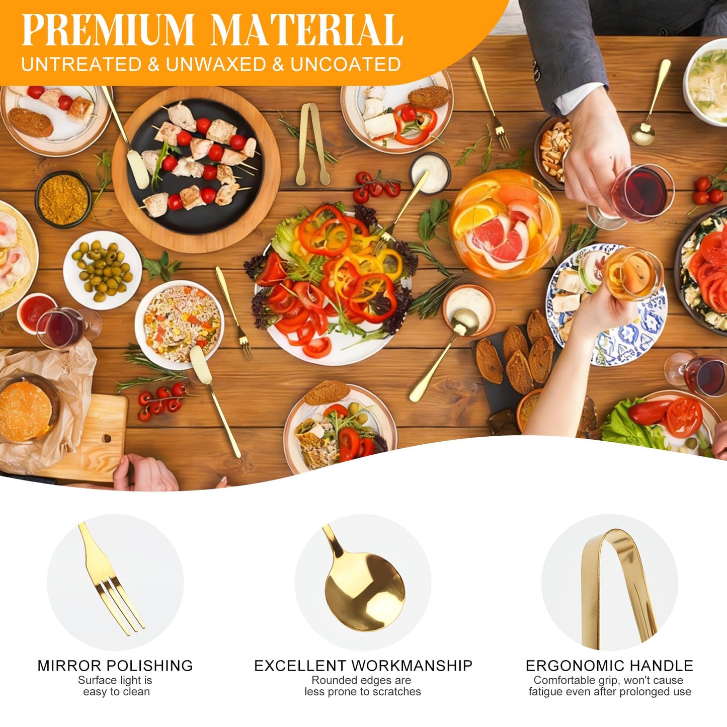 48 Pcs Golden Charcuterie Boards Accessories Butter Spreader Knives Set, Stainless Steel Cheese Butter Spreader Knife Set