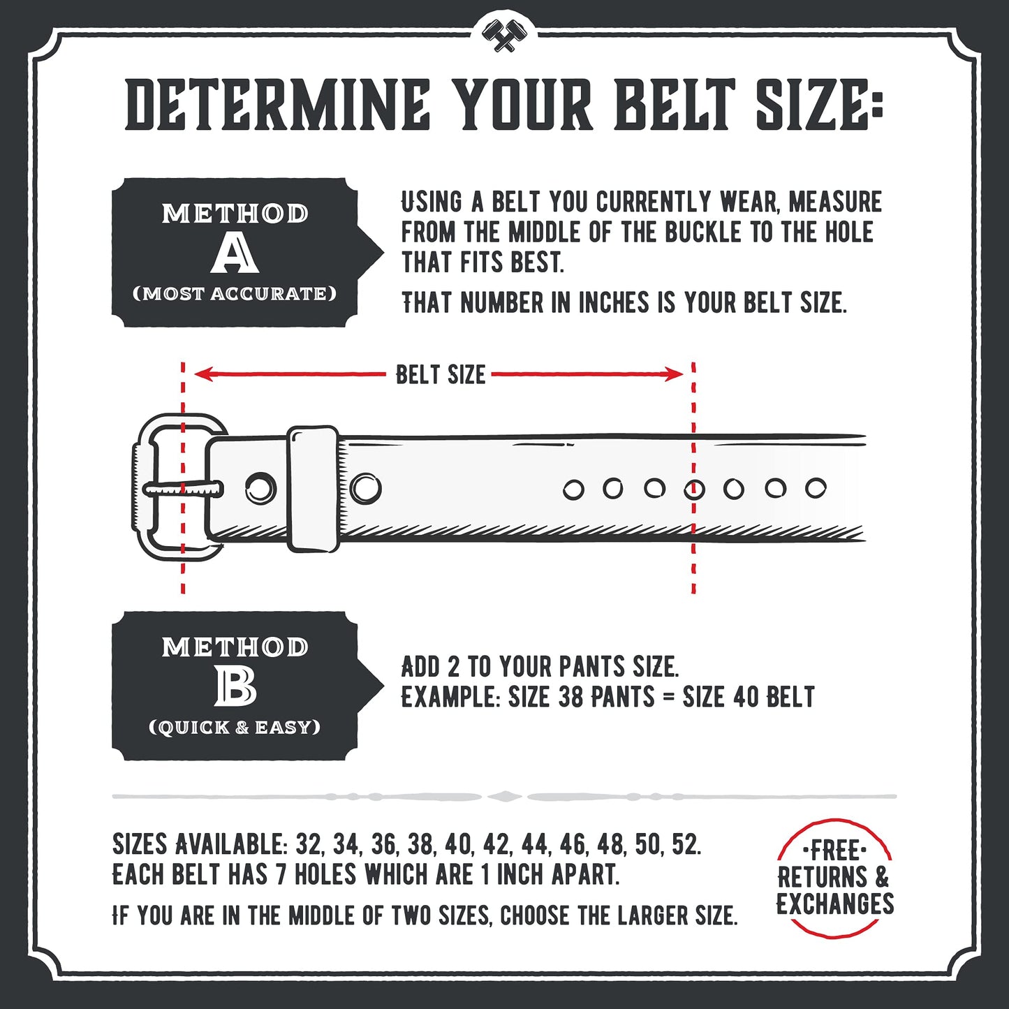 Main Street Forge No Buckle Belt | Made in USA Mens Cowboy Belt | 1 1/2" Leather Belt Strap | Bootlegger Brown 36