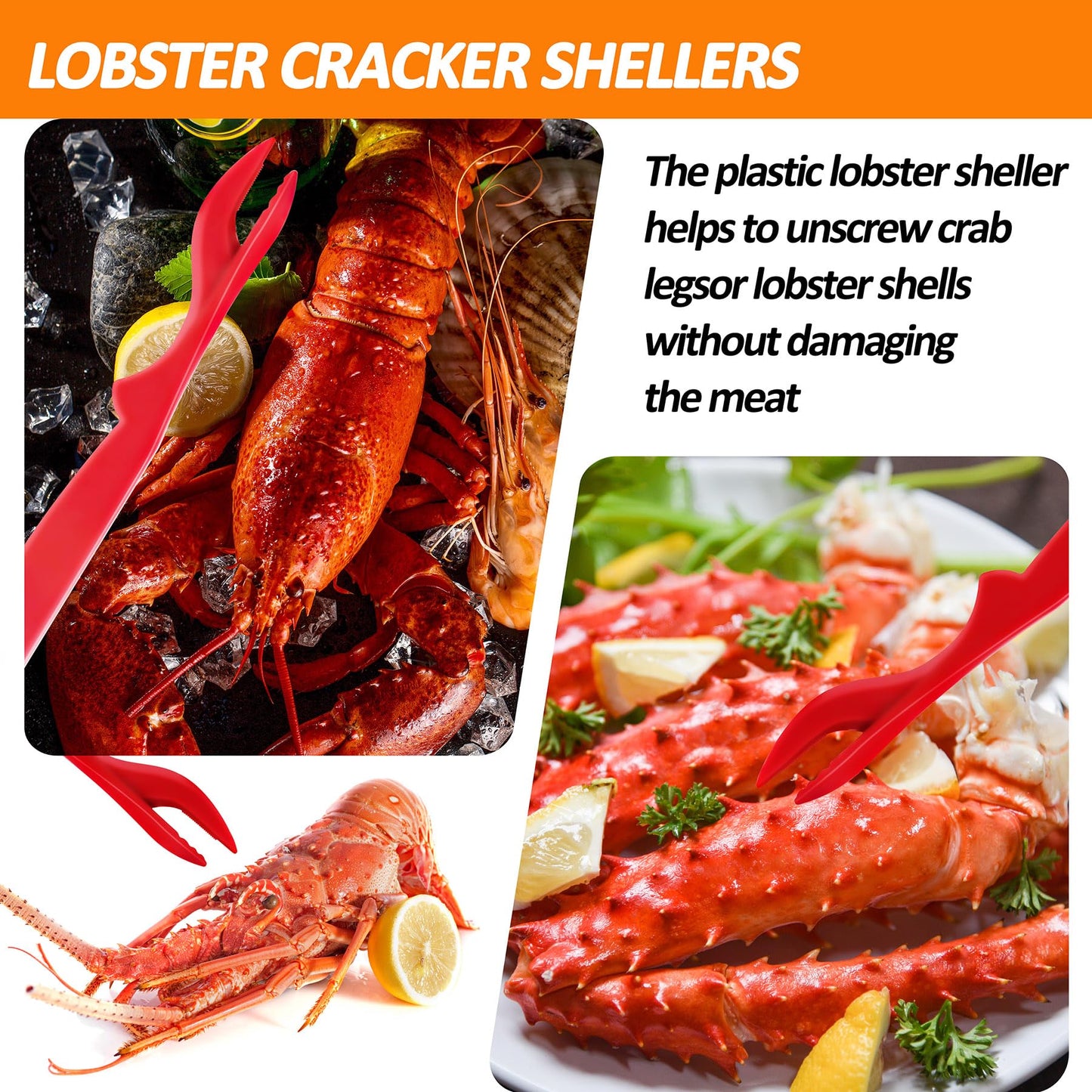 Seafood Crab Crackers and Tools, 21 Pcs Crab Leg Crackers Tools, Lobster Crackers and Picks Set, Crab Utensils Seafood Tools, Crab Forks Scissors Lobster Shellers, mobzio Nut Cracker Set for Crab Legs
