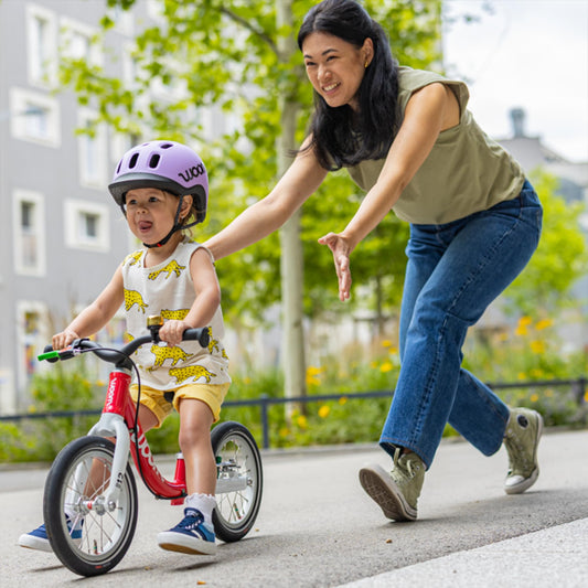 woom GO 1 Balance Bike for Toddlers 18 Months to 3.5 Years Old, 12-Inch Lightweight Bicycle with Handbrake & Steering Limiter for Boys & Girls - Yellow