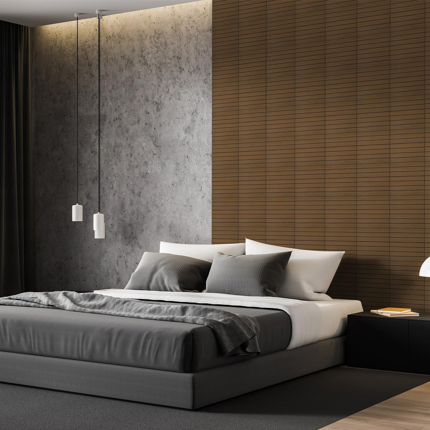 WADILE Peel and Stick Wood Slat Wall Panels 12"x12" (30×30cm) Decorative PVC Soundproof Self-Adhesive for Living Room Bedroom Accent Wall – 10 Pack