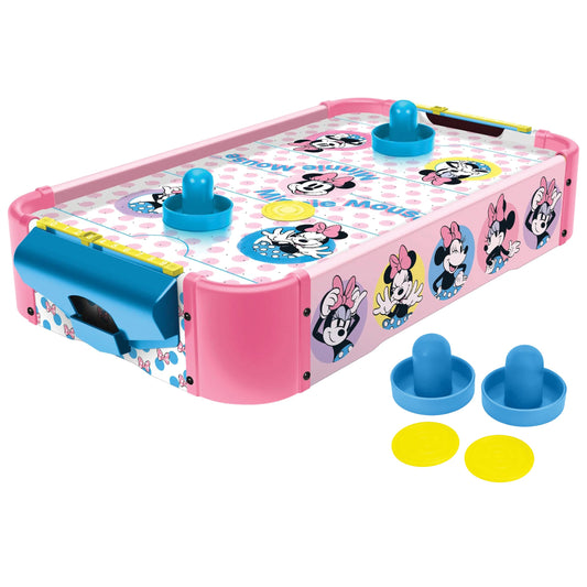 Disney Minnie Mouse Air Hockey Table for Kids - Wooden Tabletop Game with Puck, Pushers & Air Flow System - Disney Toys for Kids 4+