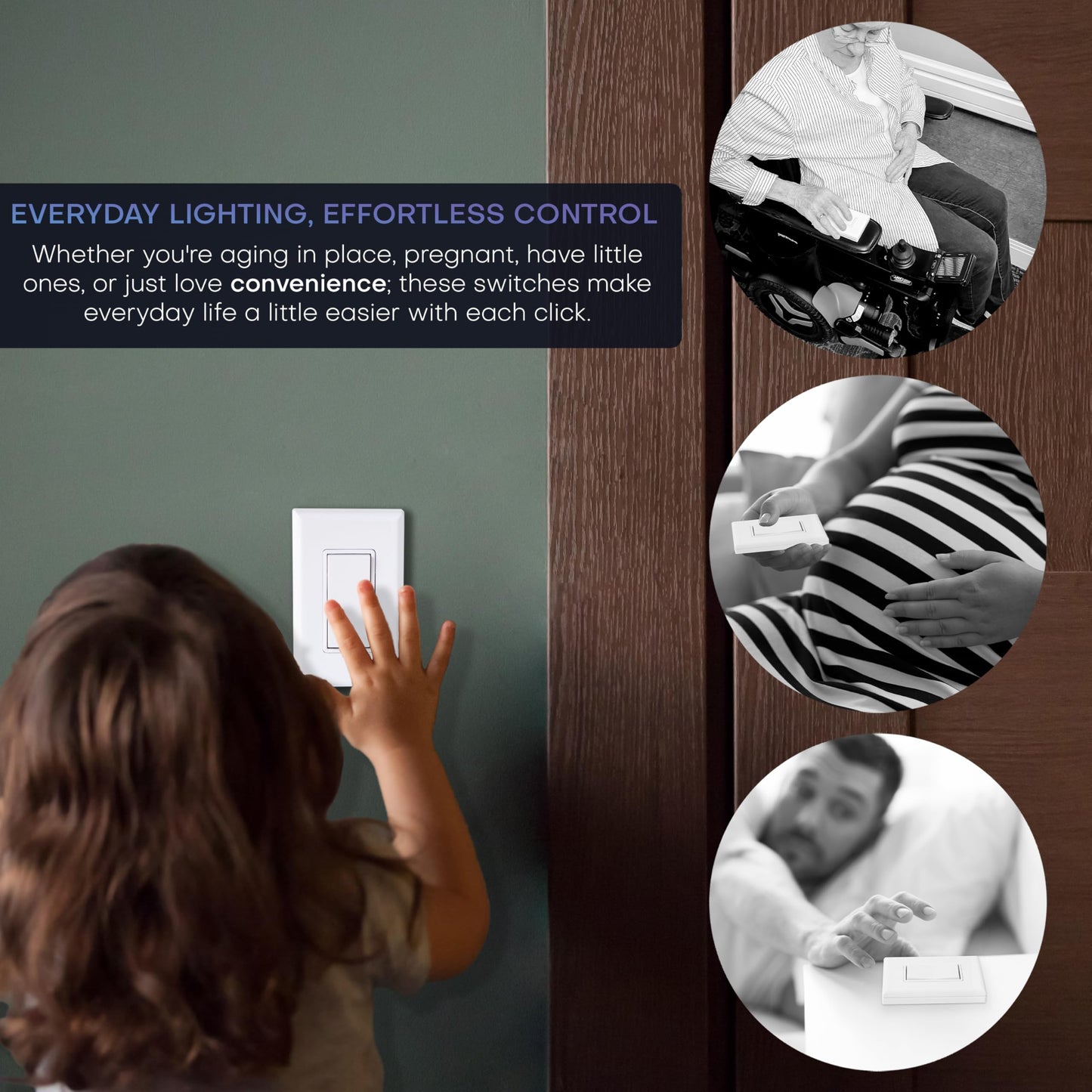 RunLessWire Single Pole Battery-Free DIY Wireless Light Switch Kit 150ft RF Range Self-Powered by Kinetic Energy for Fixtures & Outlets : 1 Remote Switch Controls 1 5A On/Off Receiver White