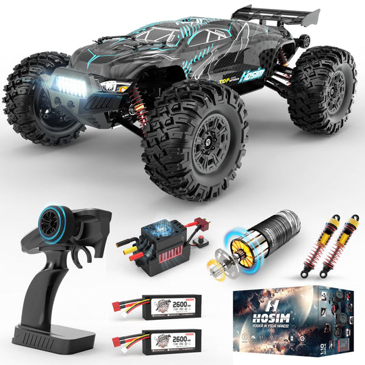 Hosim 1/10 Off Road RC Cars Fast 68KM/H, Electric RTR Brushless RC Car for Adults, High Speed Monster Truck Hobby Remote Control Car, Waterproof RC Truck 4x4 All Terrain Buggy Toy Gift for Age 8+