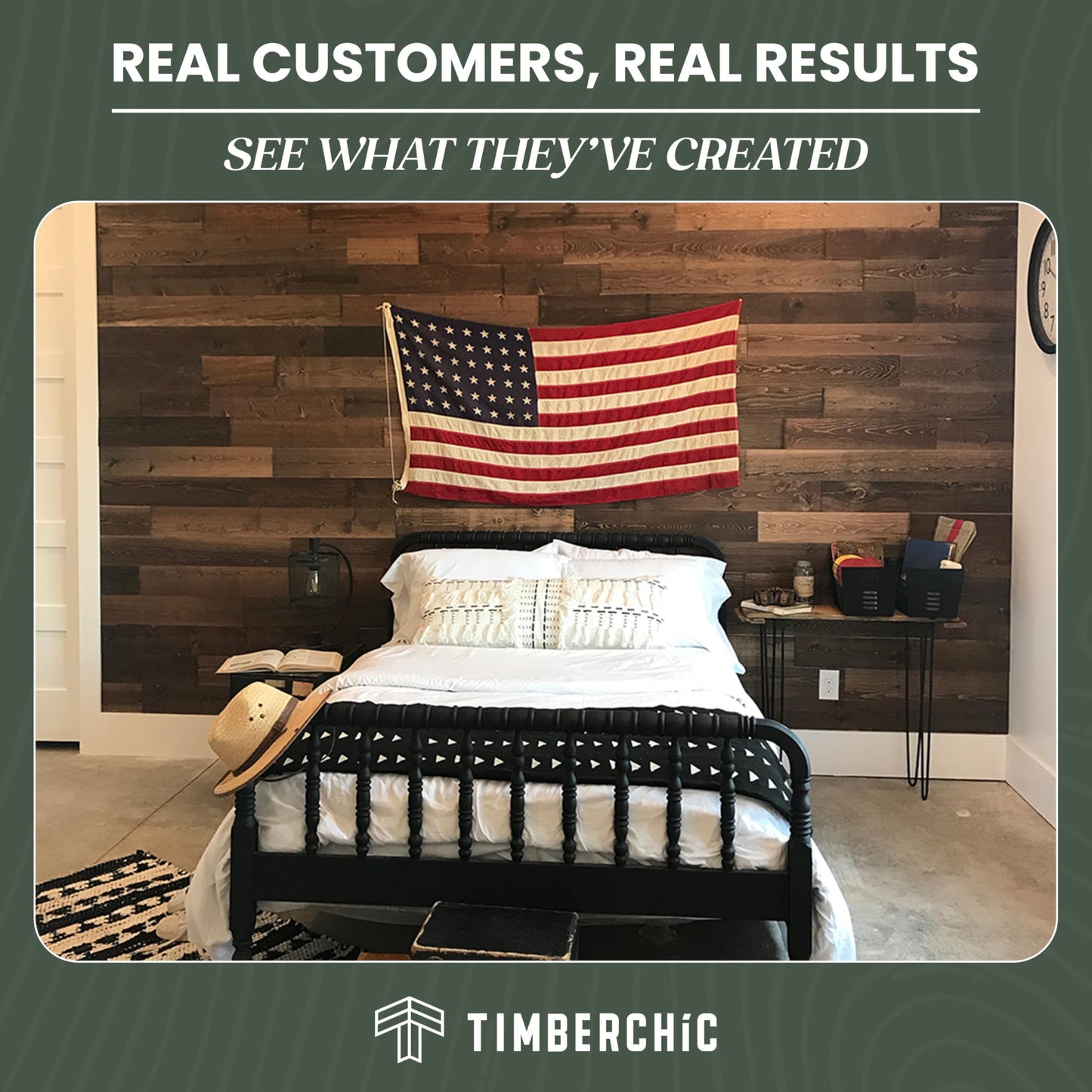 TIMBERCHiC 100% Reclaimed Wood Wall Planks - Made in USA - Peel-and-Stick Wall Panels for Interior Decor - DIY Accent Wall Panels, Freestone (4" x 20 Sq Ft)