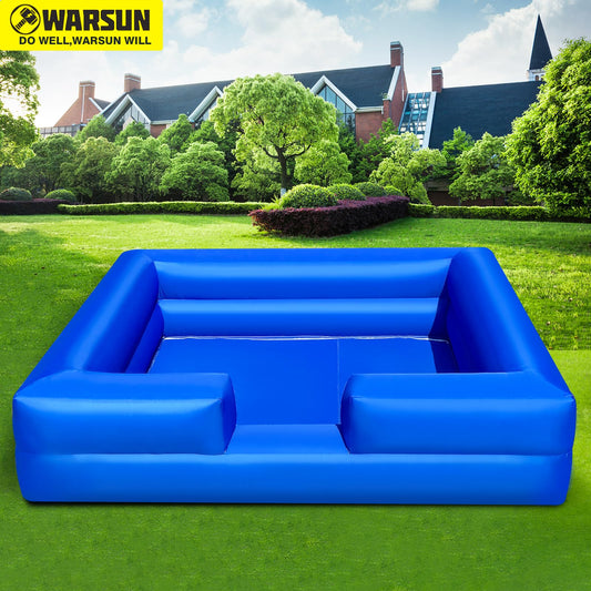 WARSUN Inflatable Ball Pit 10x10Ft with Built-in Blower Blue Foam Ball Pit for Hours of Fun Activities