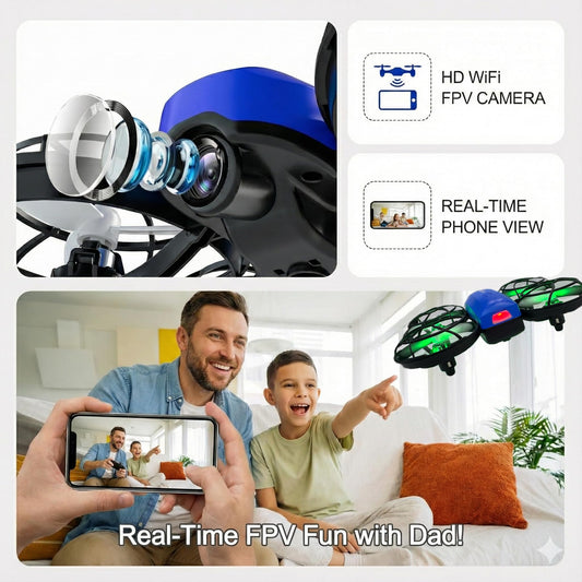 Swifsen Drones for Kids with Camera,Rc Drone Indoor Small Helicopter,Birthday Gifts for Boys and Girls Beginners Friendly,Mini Quadcopter Toy With 2 Batteries,Propeller Protect,Altitude Hold