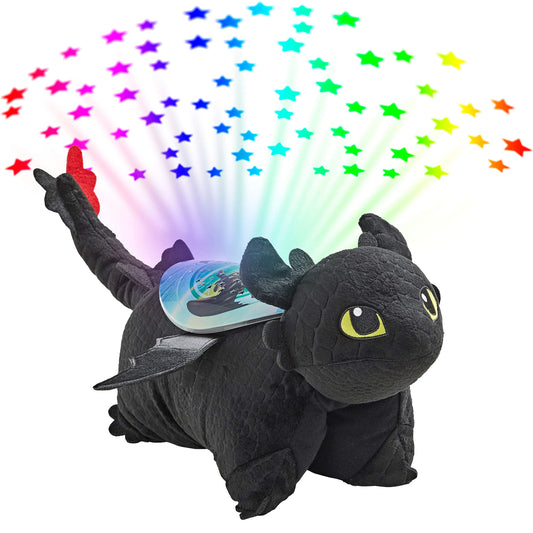 Pillow Pets 11 inch How to Train Your Dragon Toothless Sleeptime Lite, NBC Universal Stuffed Animal Nightlight, Plush Toy Gift for Kids