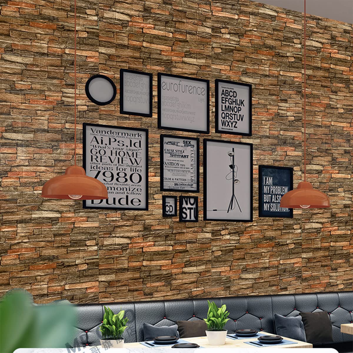 Yutianli 7mm Thick Anti-Collision self Adhesive 3D Wall Panels Peel and Stick,10-Pack 57 Sq.Ft Antique Faux Brick Wall Panels Foam Faux Stone Wallpapers for Bedroom (10, Style A)