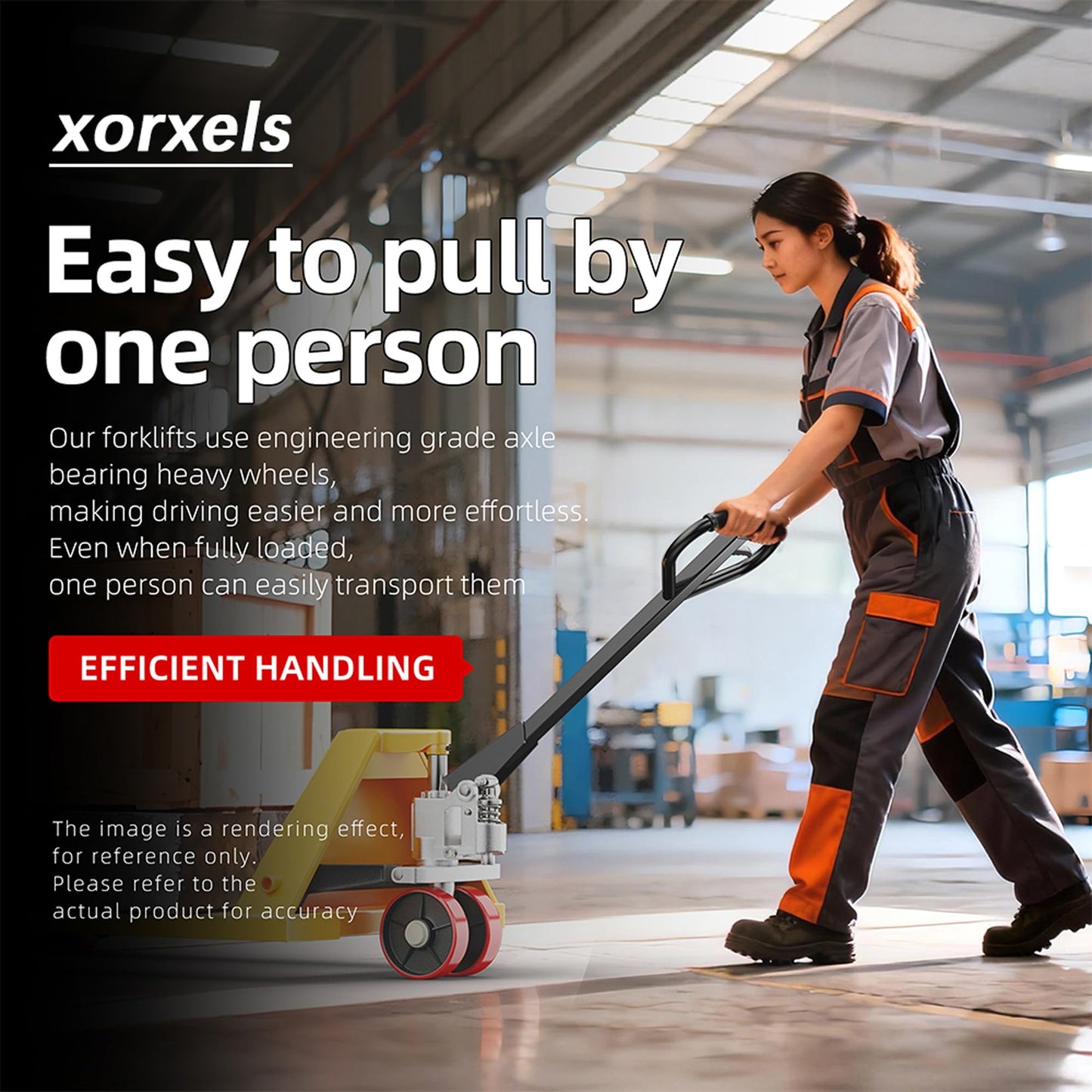Xorxels Manual Pallet Jack Truck 6600 lbs Capacity, 22" x 47" Forks, Heavy Duty Pallet Truck with Leak-Proof Hydraulic Pump Durable Nylon Caster for Factories, Warehouses (Nylon Caster)