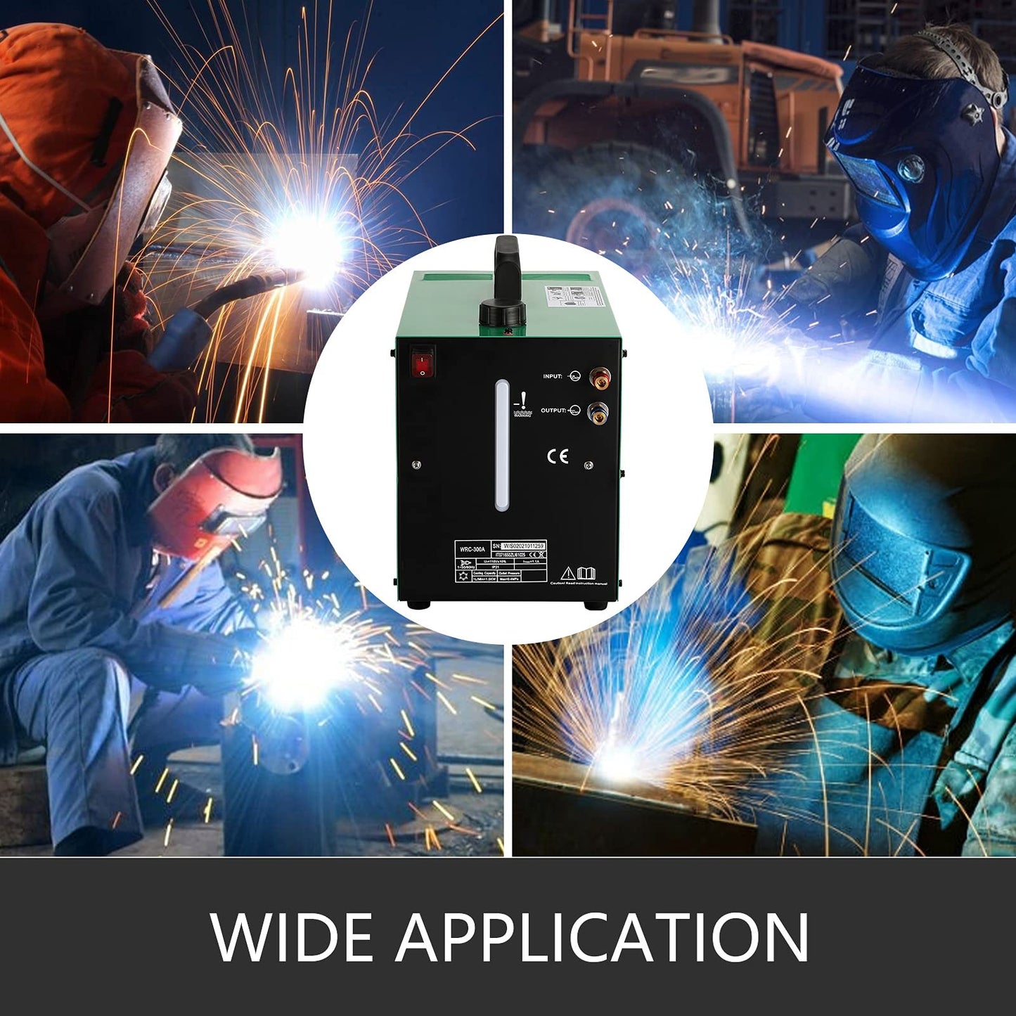 Tig Cooler, Tig Welder Torch Water Cooling system, 10L Water capacity,7L-12L/min Rated Water Flow with Flow Alarm, WRC-300A 110V