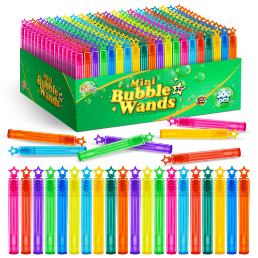 300 Pieces Mini Bubble Wands,Bubble Party Favors Assortment Toys for Kids,Themed Birthday, Halloween, Goodie Bags, Carnival Prizes, Wedding, Bubble Maker Toys for Kids,Outdoor Gifts for Girls & Boys