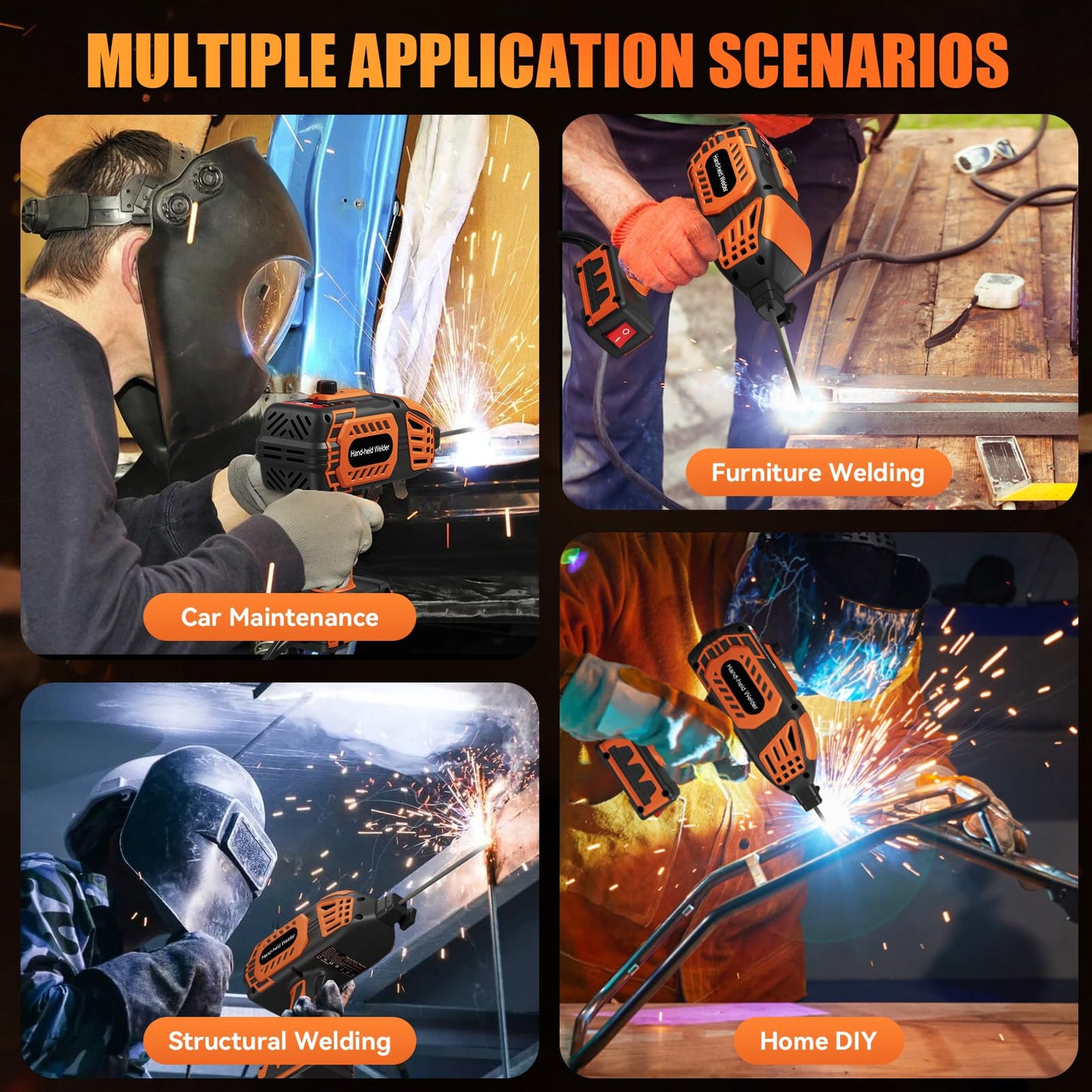 Portable Handheld Welder- 110V Portable Welder Machine IGBT Inverter with 5 Adjustable Currents, ARC Welder Gun Fits 3/32"-1/8" Welding Rods for Home Projects, DIY, Repair(20PCS Rods)