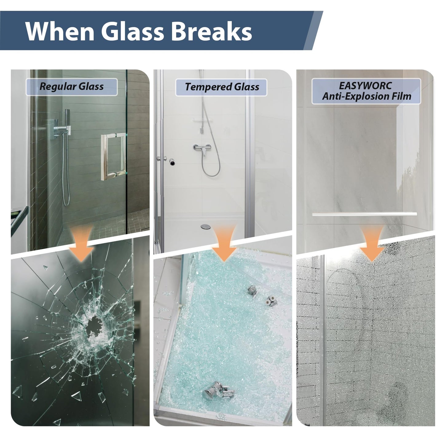 EASYWORC Frameless Double Sliding Shower Doors, 55-60" W x 76" H Shower Glass Door, 1/4" (6mm) Thick ANSI Certified Tempered Glass with Explosion-Proof Film and Nano Coating, Brushed Nickle