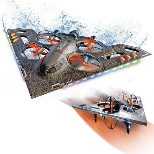 A ALPHA 3-in-1 RC Jet Plane, Remote Control Airplane – Air, Land & Water RC Airplane Fighter Jet Drone Toy for Kids & Adults
