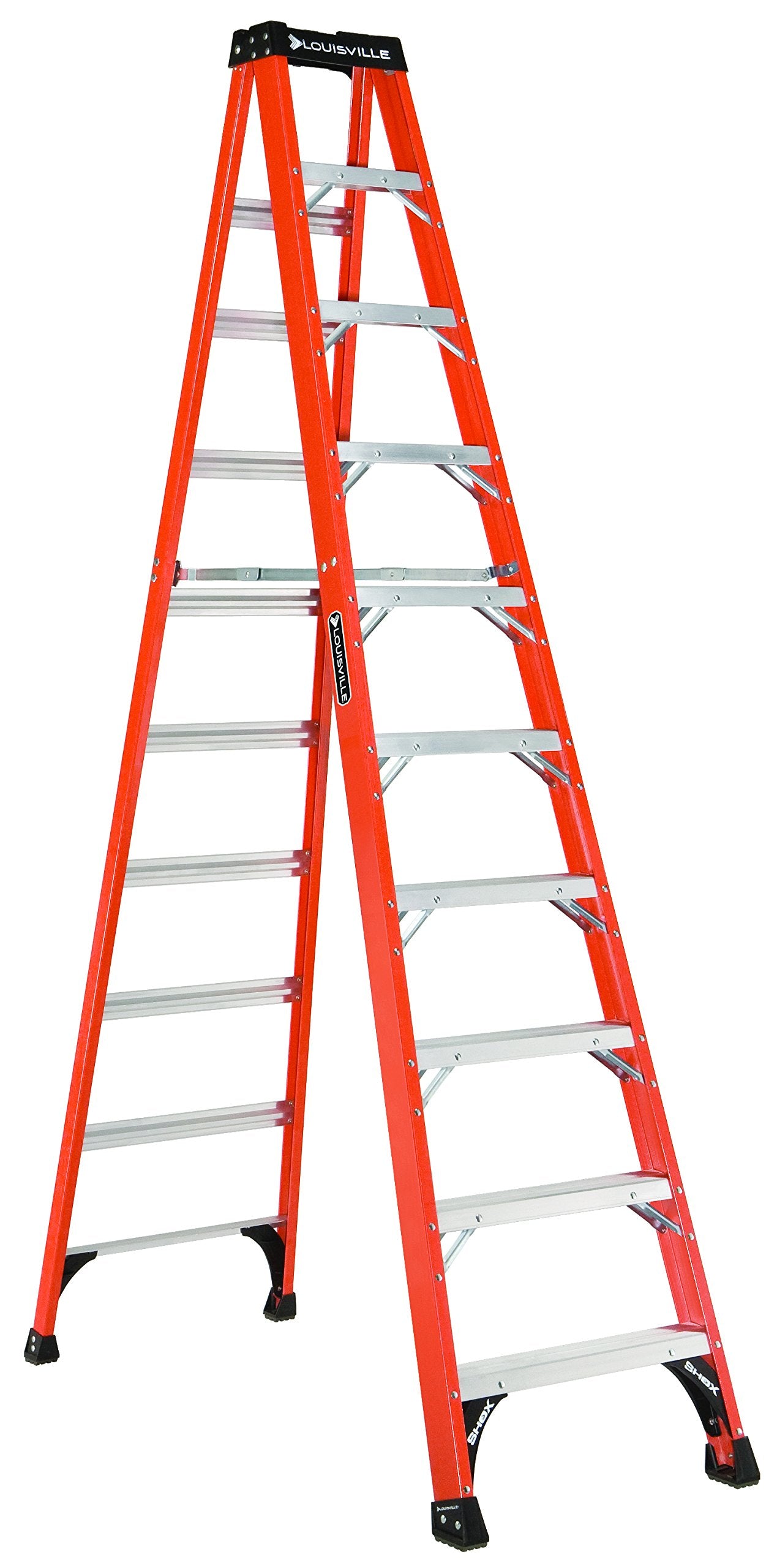 Louisville Ladder 10-Foot Fiberglass Step Ladder, 375-Pound Load Capacity, Type IAA, FS1410HD