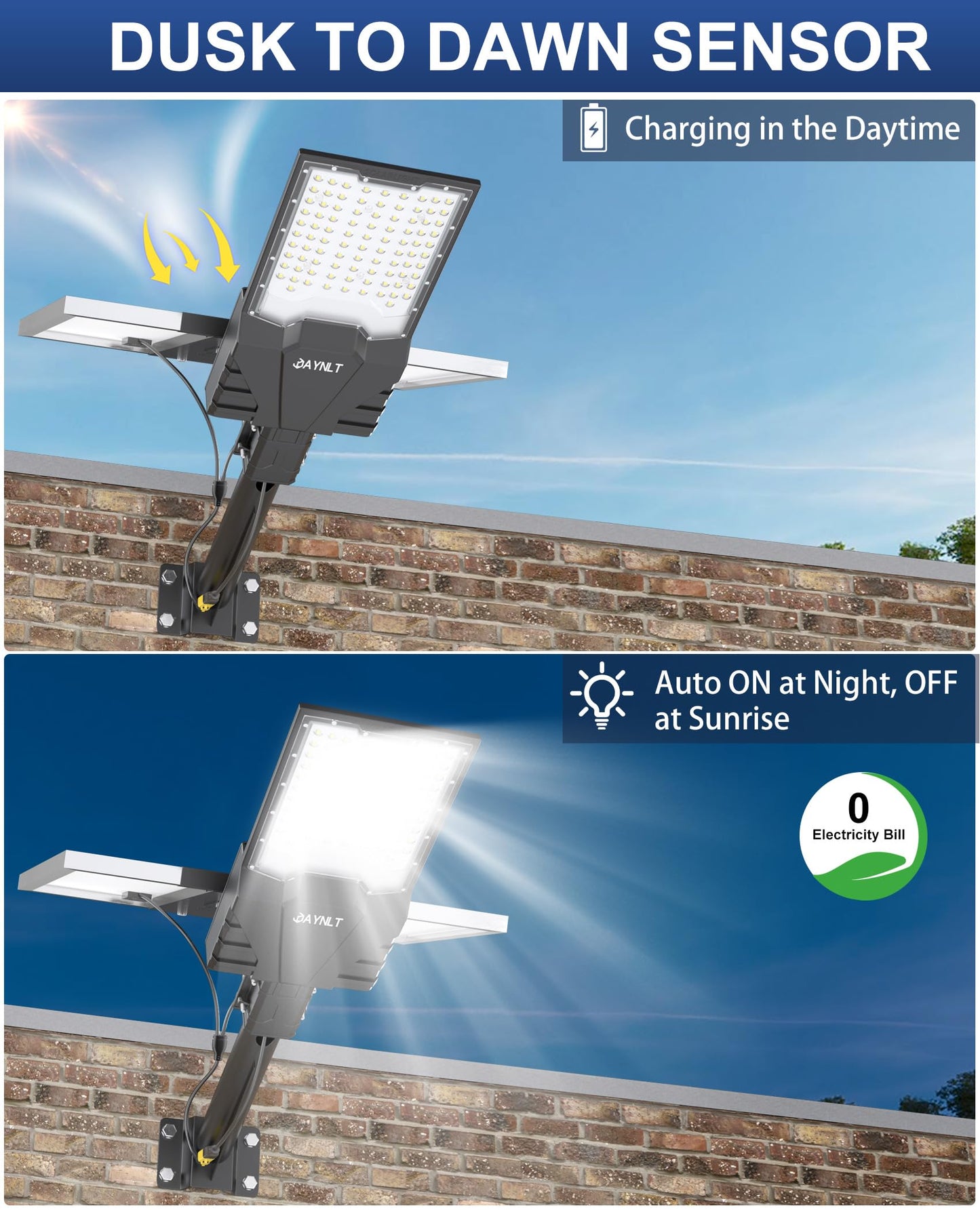 JAYNLT X-18000W Solar Street Lights Outdoor, 6500K Ultra-Large Parking Lot Lights Commercial Dusk to Dawn,IP67 Waterproof Solar Power Flood Security Lamps for Playground,Garage