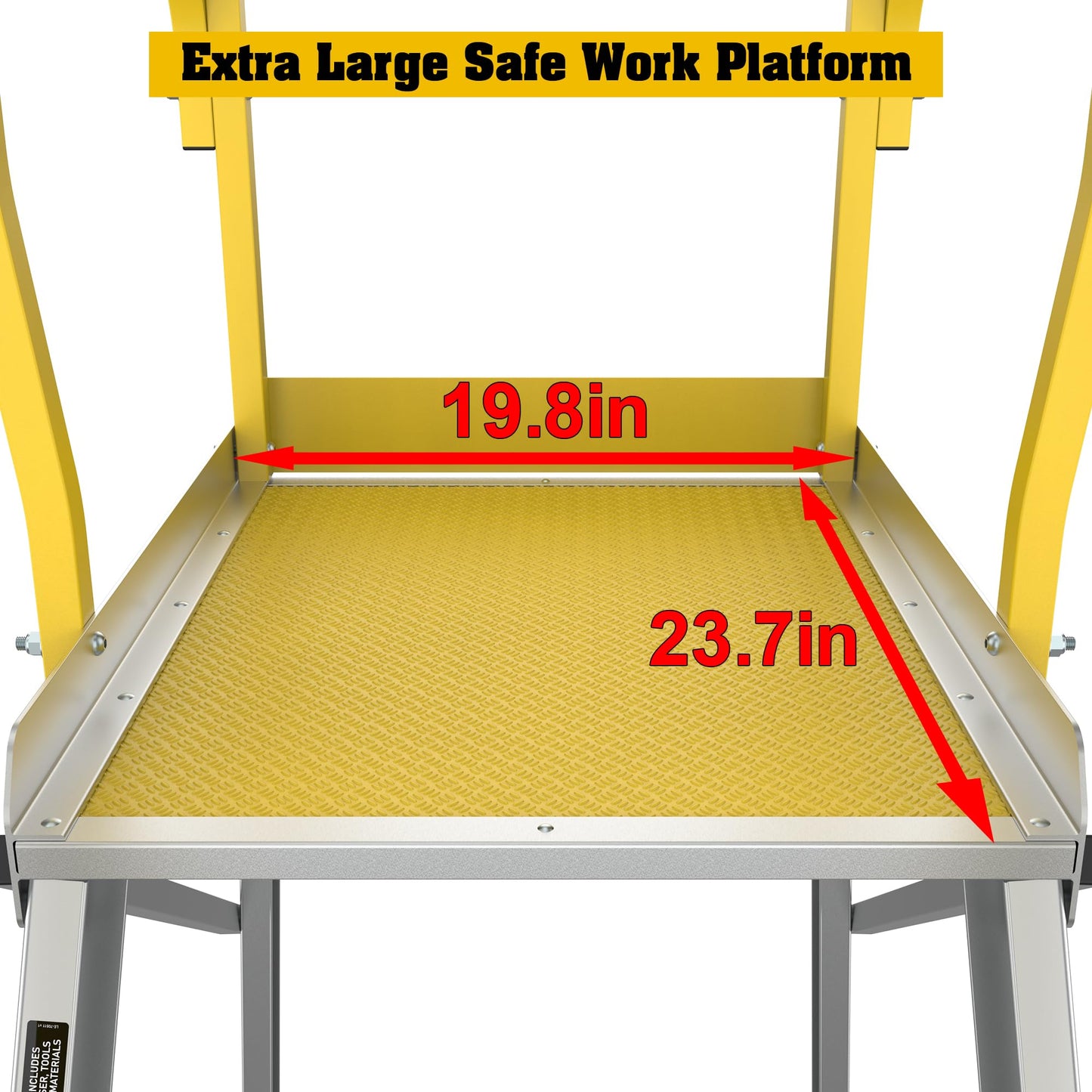 WIILAYOK 4 Step Ladder Aluminum Rolling Platform Ladders with 360° Guardrail System, Industrial Safety Non-Slip Rolling Ladder with Wheels for Warehouse, Garage, 375 lbs Capacity