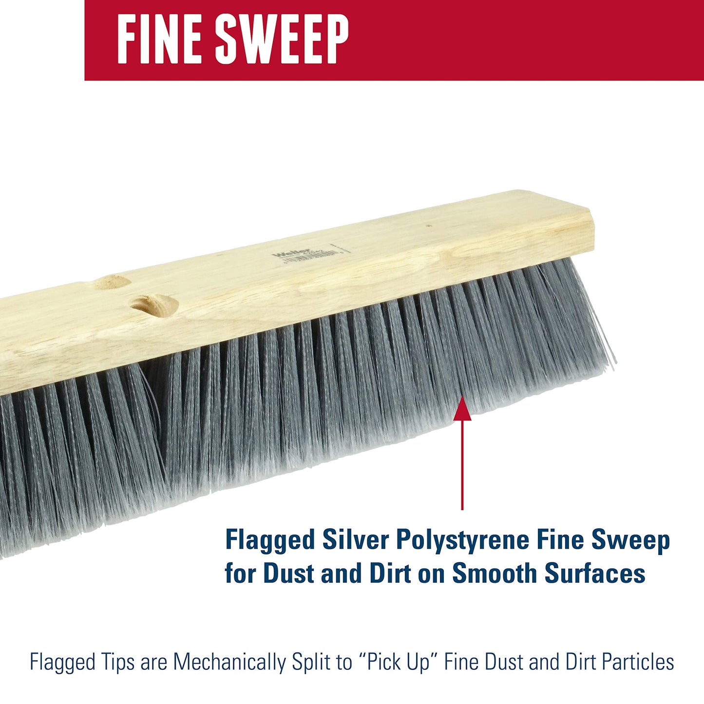 Weiler 70312 10" Bus Brush, Flagged Silver Grey Polystyrene Fill (Pack of 12)