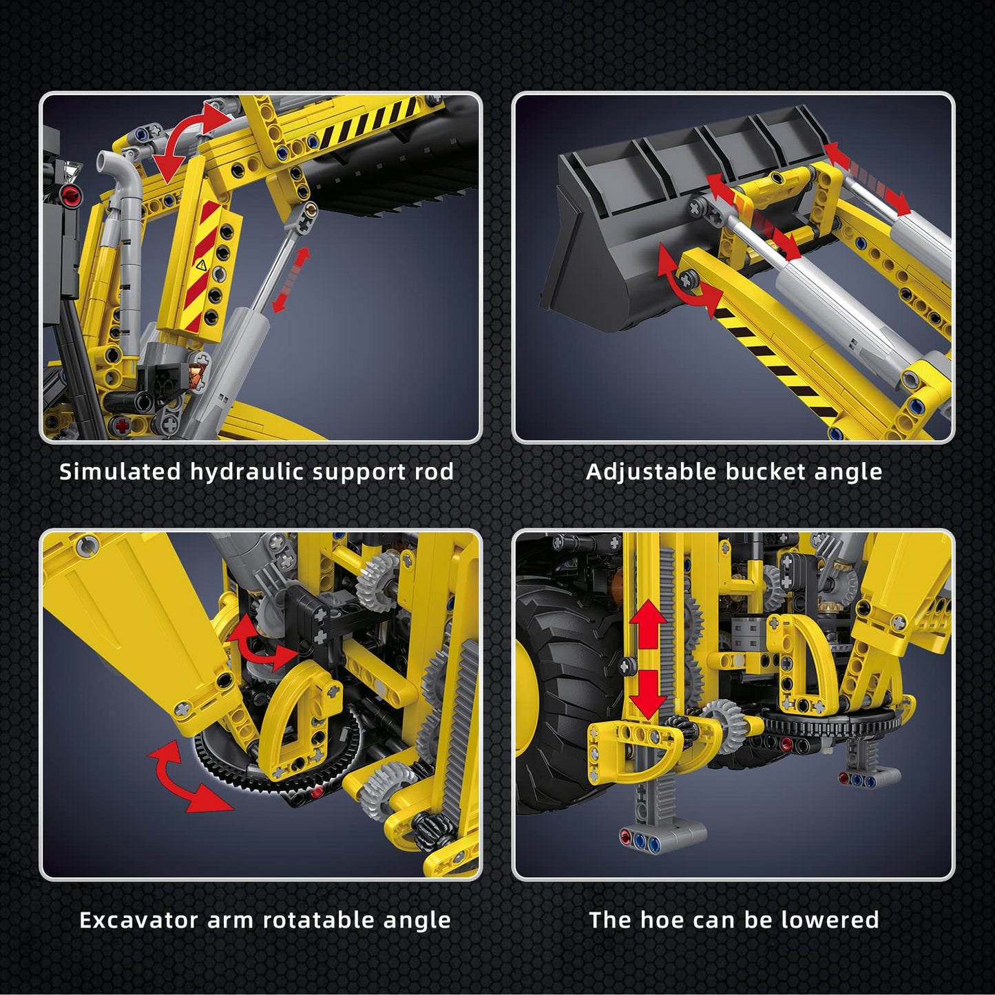 Mould King 17036 Excavator and Bulldozer 2 in 1, RC Bulldozer Building Set for Adults, APP Remote Control Truck Construction Vehicles Model with Motors, 2239 Pieces