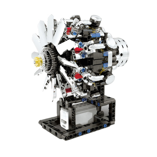 V8 Engine Model Kit That Runs on Electricity - 558-Piece Mini Turbofan Jet Engine Kit with Rechargeable Electric Motor Realistic Continuous Blade Rotation STEM Airplane Toy for Adults & Kids Ages 14+