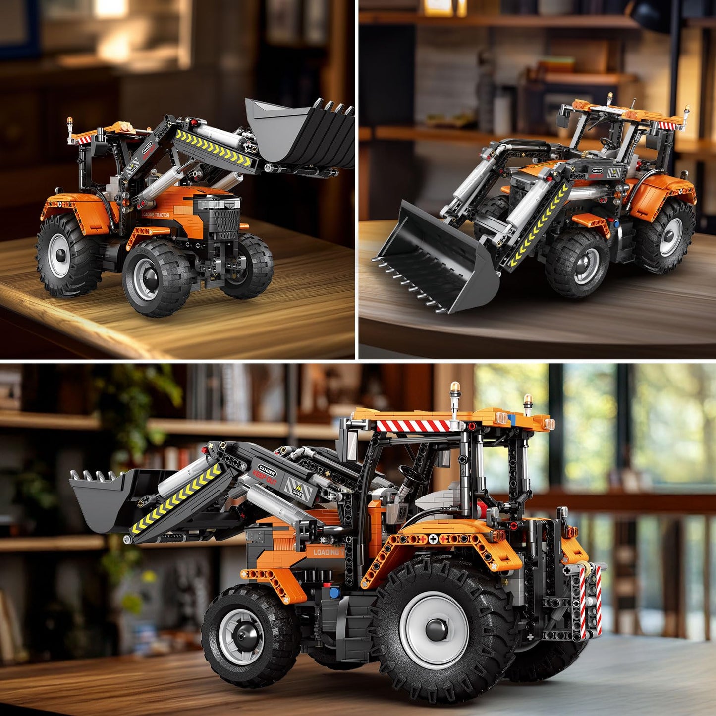 Reobrix Loading Tractor Building Blocks Sets for Adults Remote Control Bulldozer Building Model Kit, Excavator Engineering Building Toys for Adult (22024)