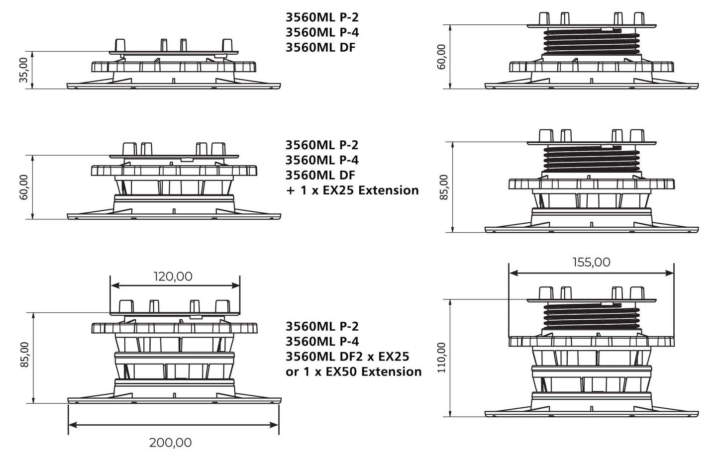 StrataRise Multi-Level Decking & Flooring Support Pedestal (10)