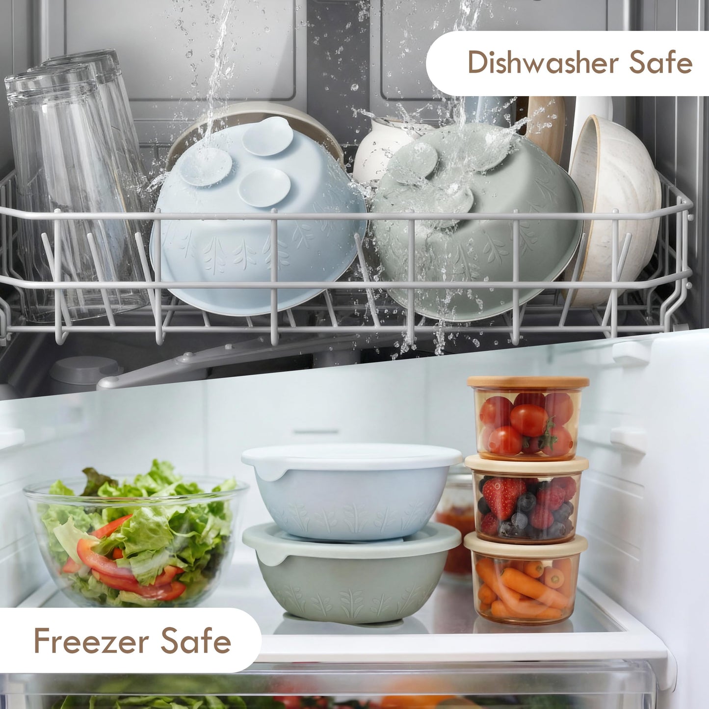 Moonkie Baby Bowls with Suction, Stainless Steel & Silicone Toddler Bowls with Lids, Seamless One-Piece Design Silicone Bowls for Babies 4 Months+, 13oz, BPA-Free, Lead-Free, Dishwasher Safe, 2 Pack