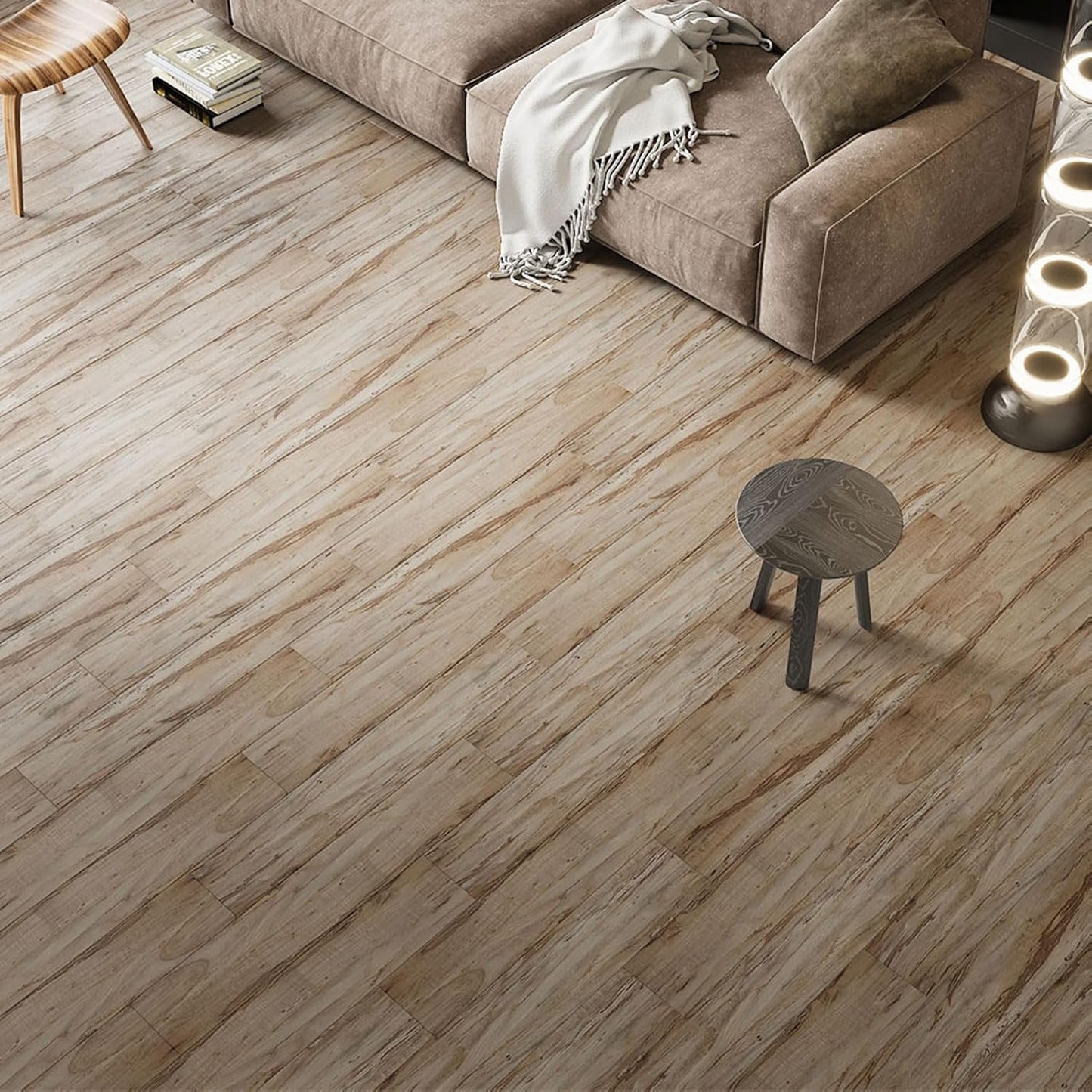 INMOZATA 36-Pack 54 Sq.Ft Peel and Stick Floor Tile, Wood Grain Flooring Planks Self Adhesive Floor Tiles Peel and Stick Waterproof Vinyl Flooring for Bedroom, Kitchen, RV, Office(Natural Wood)