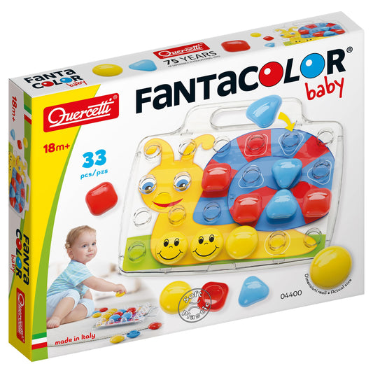 Quercetti Early Development Toy For Learning Shapes & Colors For Ages 18 Months & Up Pixel Baby Basic Colourful