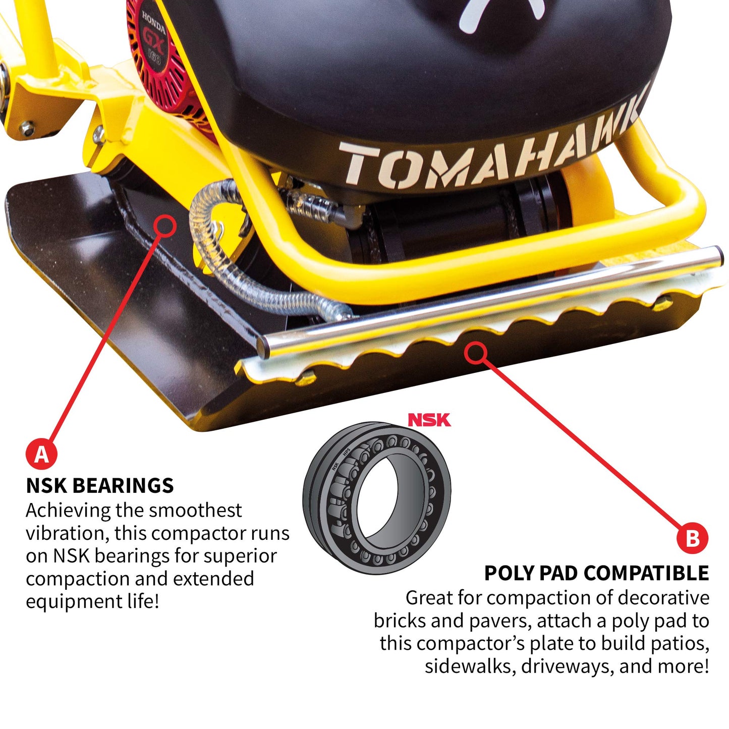 5.5 HP Honda Engine Forward Plate Compactor Walk Behind Vibratory Dirt Asphalt Soil Plate Compactor (Compactor + Wheels)