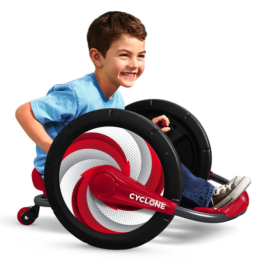 Radio Flyer Cyclone, For Ages 3-7, Arm-Powered Ride On, 16" Wheels, 360-degree Spins, Forward/Reverse Action, Ergonomic Seat & Frame, Comfort Hand Grips, Solid Steel, 69 lb Capacity, Kids Ride On Toys