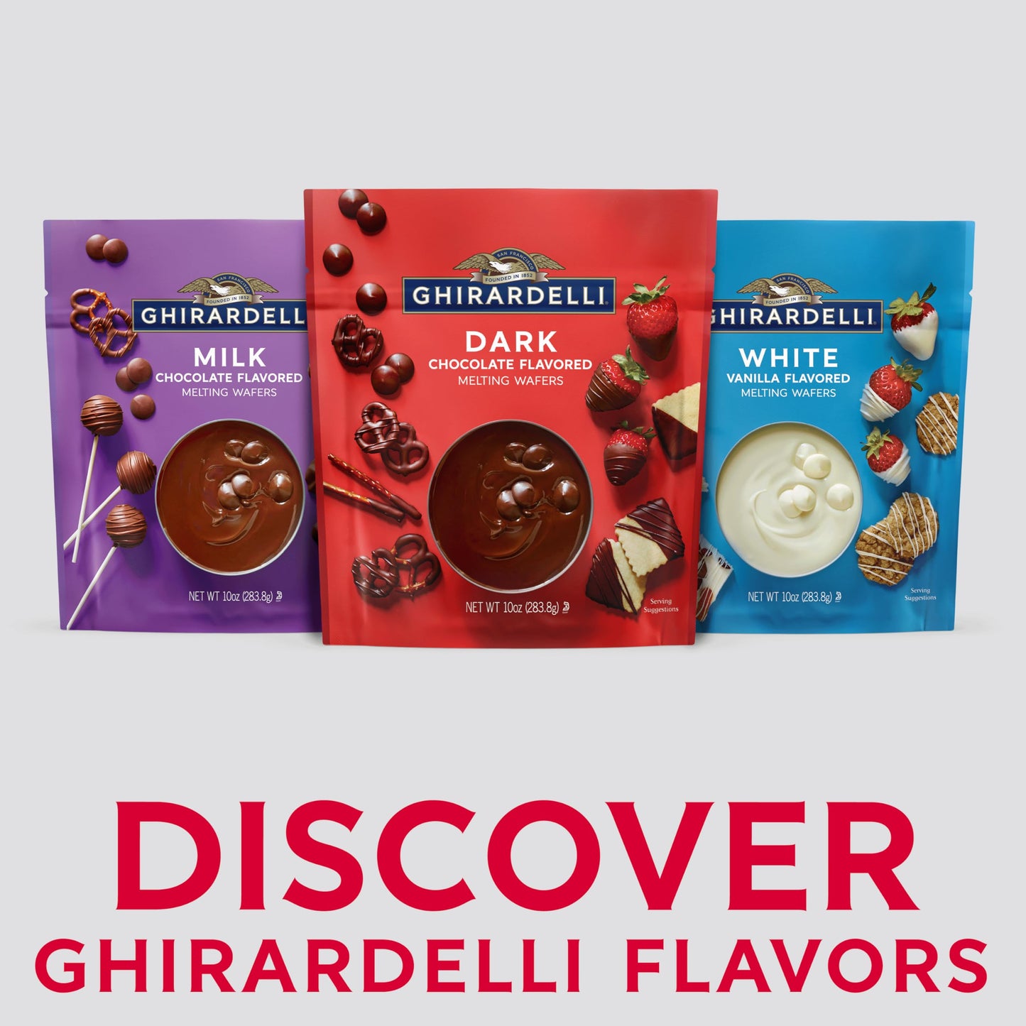 GHIRARDELLI Dark Chocolate Flavored Melting Wafers, 10 oz Bag – Rich Chocolate Candy Melts for Dipping, Coating, Molding & Baking