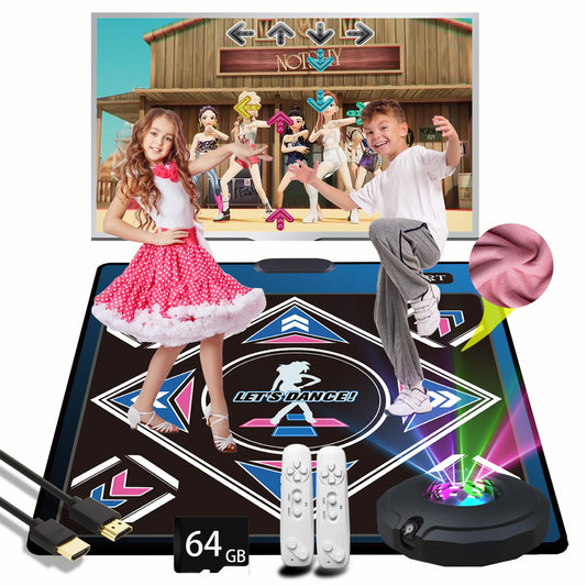 WuZhuangYuan A Single-Person Dance mat with Camera, 64GB Card, 650 Songs, 1000 Games, 81 Music Videos. Luxurious Gift for Boys and Girls, Made of high-Grade Flannel. Suitable for TV use.