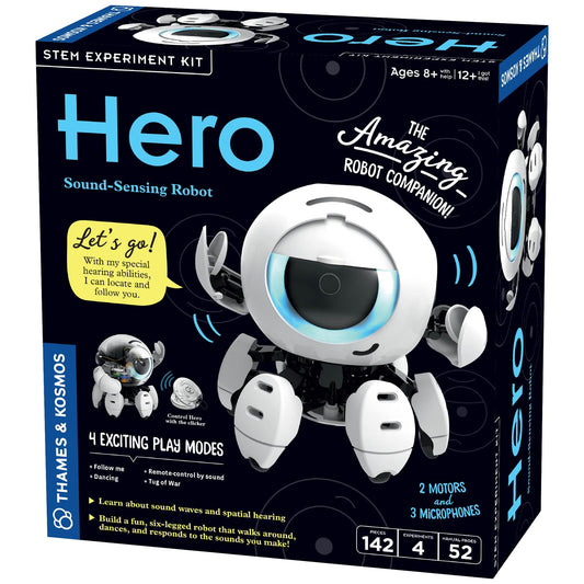 Thames & Kosmos Hero: Sound-Sensing Robot STEM Experiment Kit, Build a Robot That Reacts to Sounds, Explore Engineering, Sound Technology, Spatial Hearing, Quality Screen-Free, Educational Play