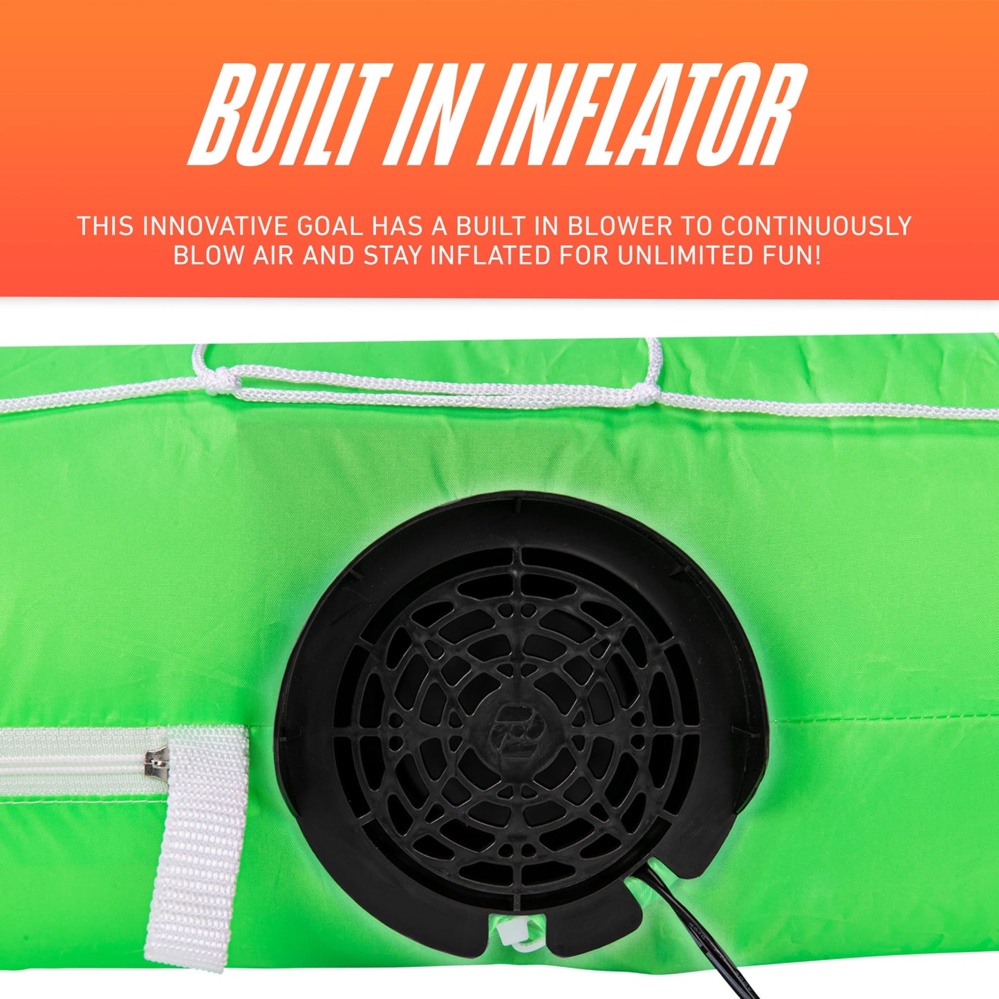 Nerf NERF AirGoal Inflatable Soccer Goal Set - Instant Blow Up Youth Goal + Foam Soccer Ball - Plug in Inflation in 10 Seconds - Kids Net Toy for Kids + 5" Inch Mini Ball