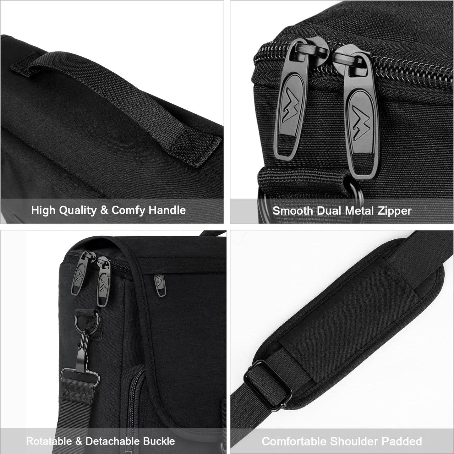 MATEIN Messenger Bag for Men, Briefcases Lightweight Men's Laptop Bag 15.6 inch Water Resistant Crossbody School Satchel Bags Computer Work Office Bag with Shoulder Strap, Black