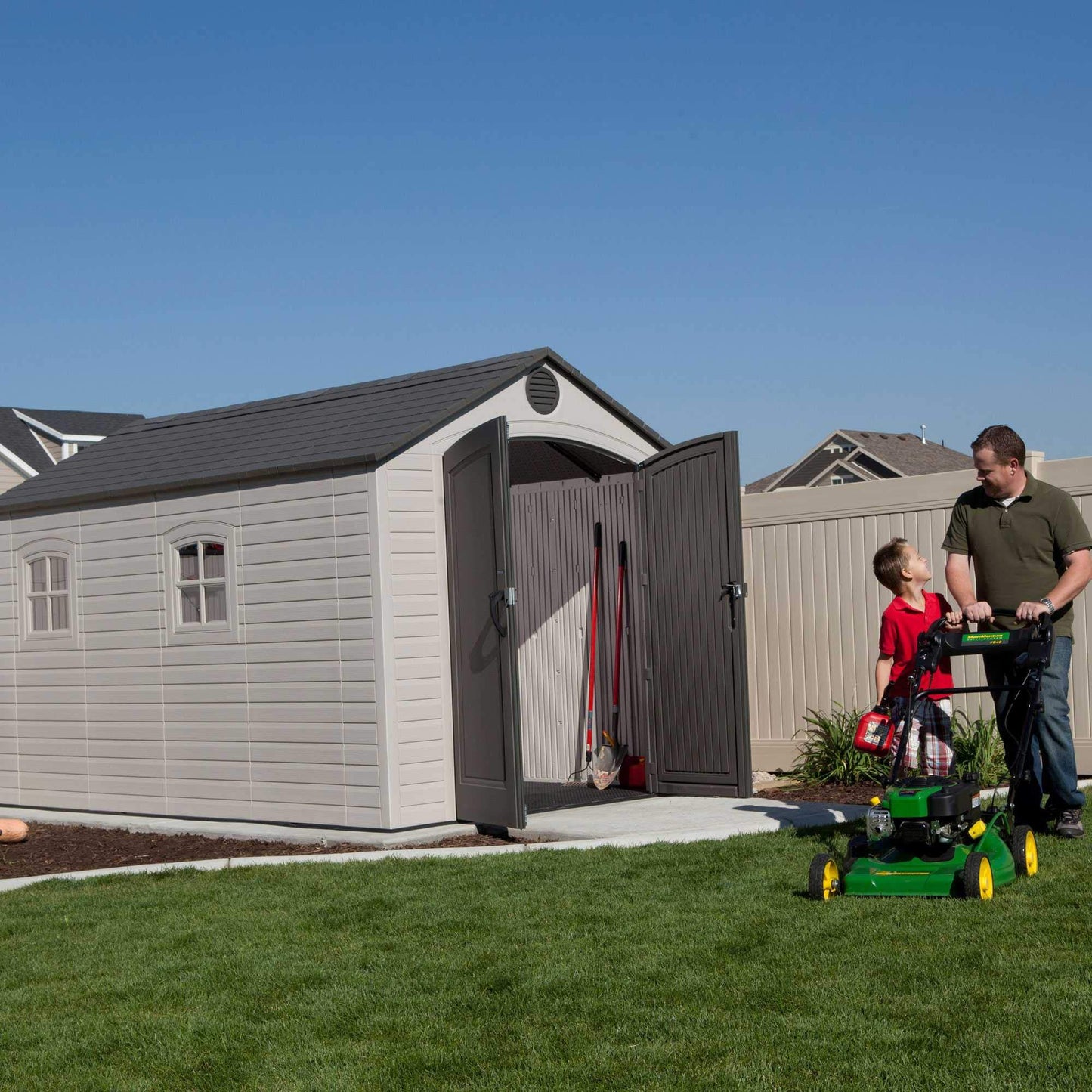 Lifetime 6402 Outdoor Storage Shed, 8 by 12.5 Feet; 2 windows