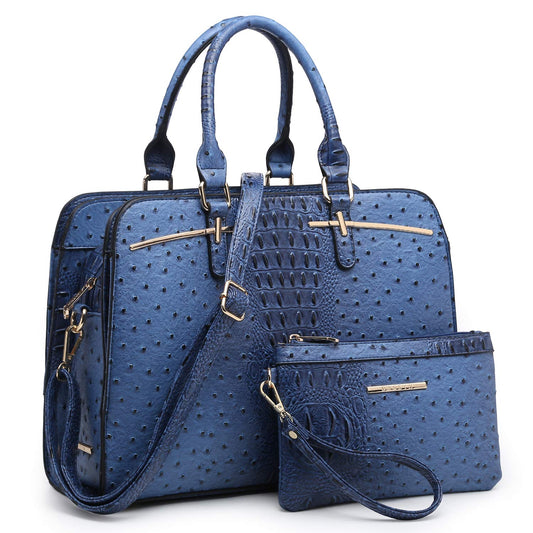 Women Handbag Wallet Tote Shoulder Hobo Bag Top Handle Satchel Purse Set 2pcs with 3 Compartments