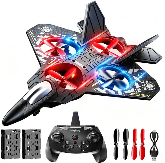 Remote Control Airplane for Kids Boys Beginners 8-12, RC Plane with Light, 360° Flip Fighter Jet Toys, Stunt Roll, Airplane Toy Gifts for Kids Boys Girls 8-16 Drone for Adults