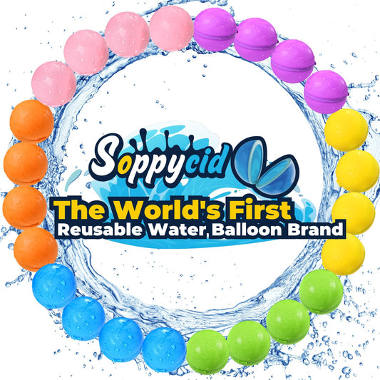 Reusable Water Balloons 24PCS - Summer Water Toys for Pool Beach & Outdoor, Self-Sealing Refillable Water Bombs for Kids Ages 3-14, Magnetic Splash Balls for Kids Fun Games & Activities
