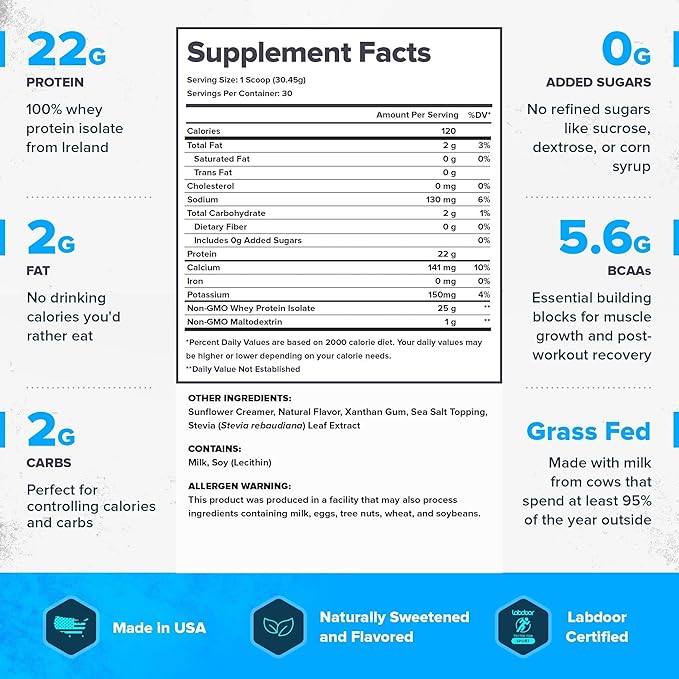 LEGION Whey+ Protein Whey Isolate from Grass Fed Cows - Whey Protein Isolate Powder Low Calorie, Non-GMO, Sugar Free, Lactose and Gluten Free, All Natural Protein Powder for Men & Women, 30 Servings