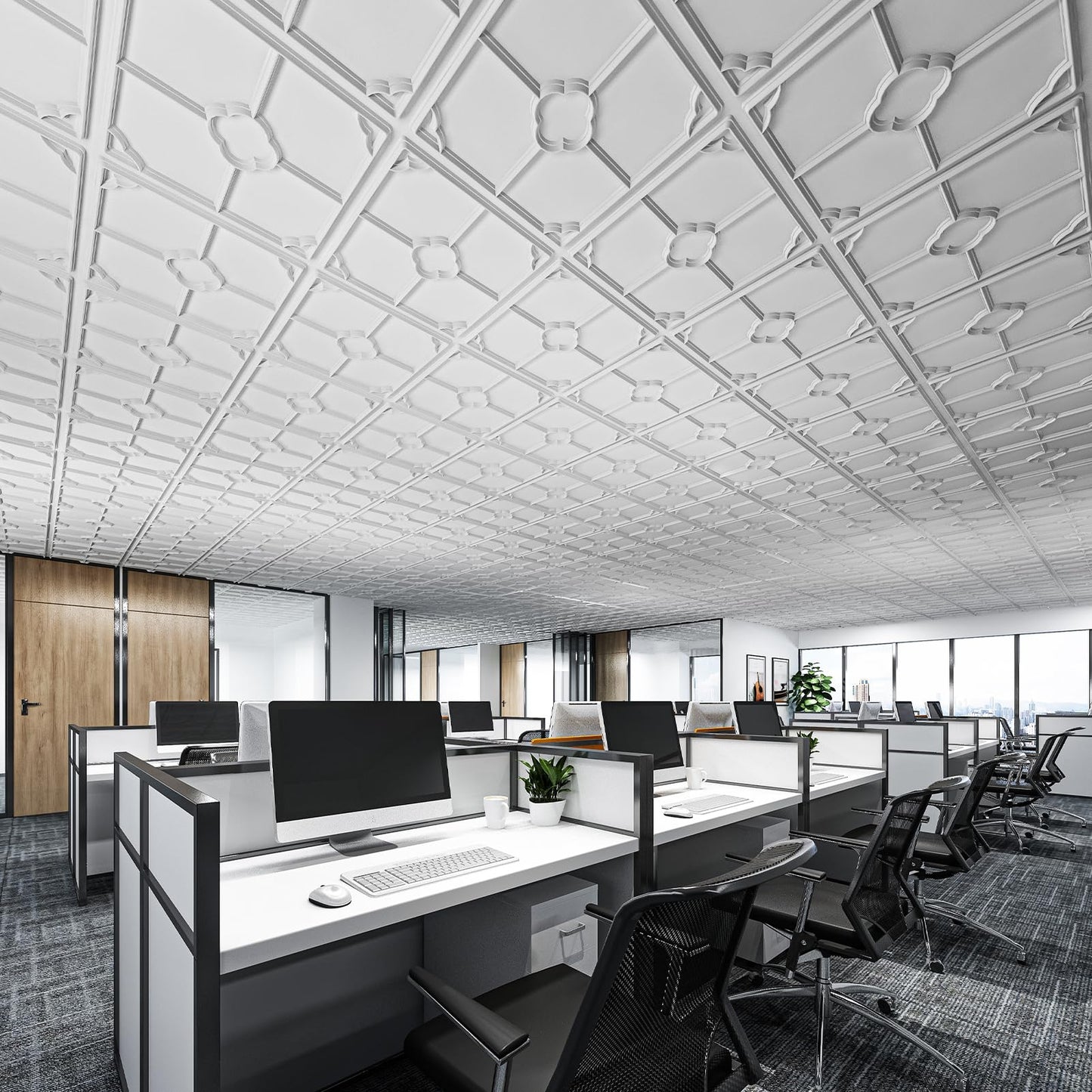 Art3d 12-Pack Lightweight Drop Ceiling Tiles for Suspended Grid, 2x2 ft Ceiling Panels in White, Cover 48 Sq.Ft