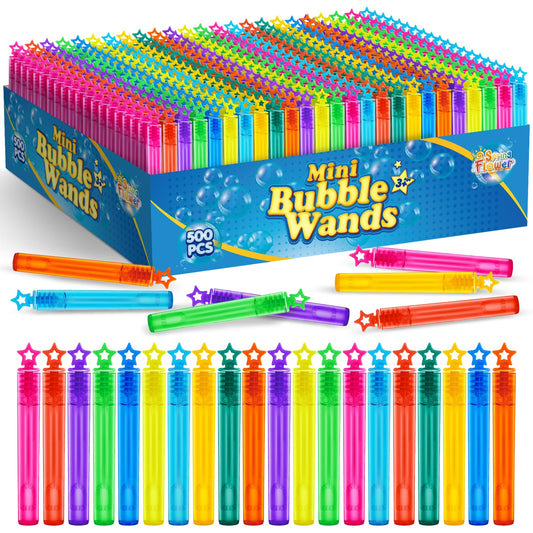 SpringFlower 500 PCS Mini Bubble Wands,Bubble Maker Toys for Kids,Summer Outdoor Bubble Activities,Bubble Party Favors Assortment Toys for Kids Party Favor Supply, Themed Birthday,10 Colors