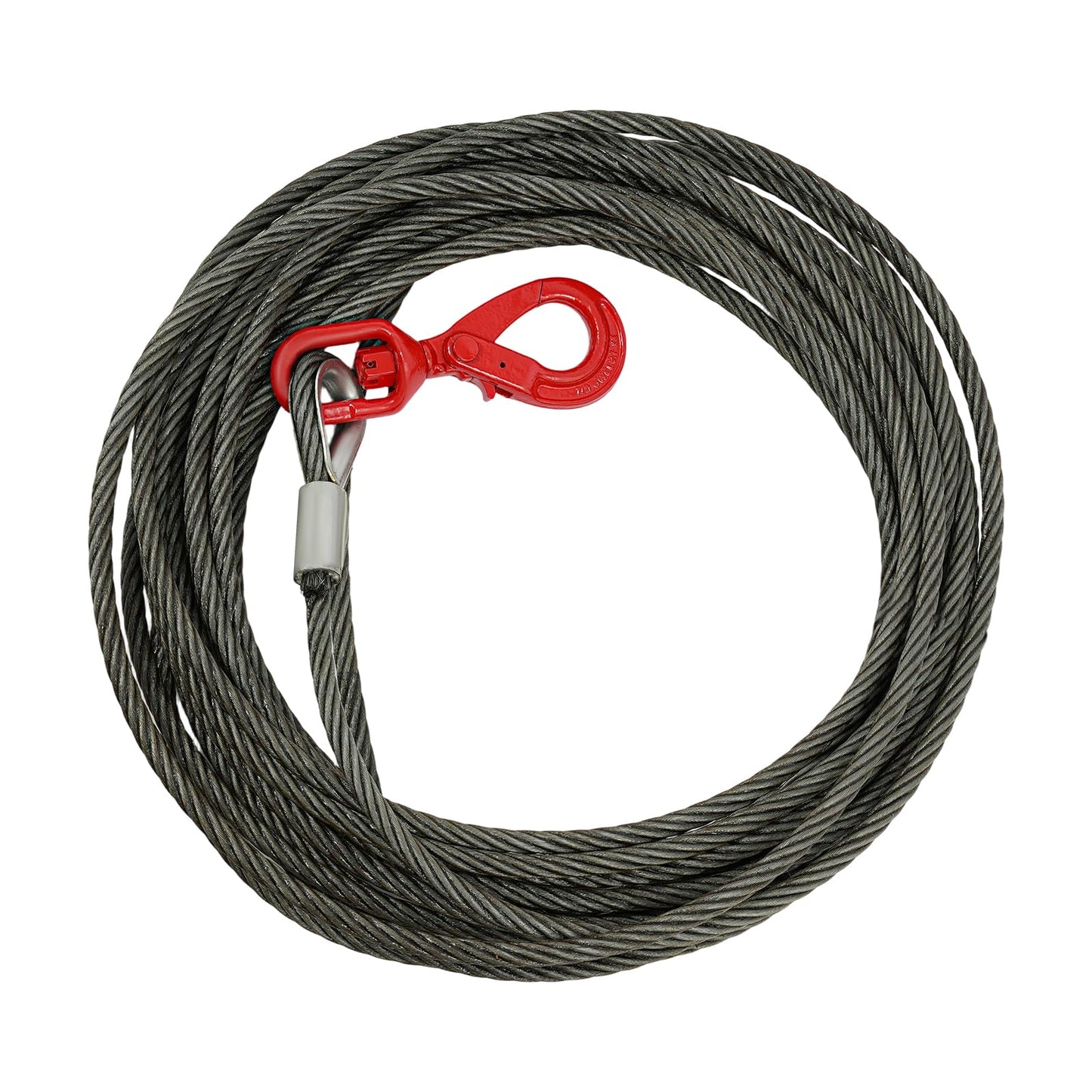 Carbon Steel Winch Cable,32000 lbs Breaking Strength, 9/16 Inch x 70 Feet Heavy Duty Towing Cable with 360° Swivel Self Locking Hook Universal Fit for Winch Operations, Lifting, Towing