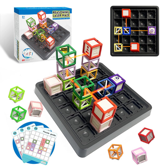 Innovakids Laser Maze - STEM Logic Toys for Ages 8-13, 60+ Challenges Puzzle Games, Great 8-13 Years Old Children Gift to Develop Spatial Imagination Problem-Solving Concentration, Team/Solo Play