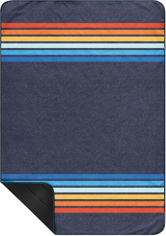 Rumpl Everywhere Mat, Waterproof Picnic Blanket and Ground Mat for Camping, Hiking, and Picnicking, 52x75 Inches, Coast Retro Rays