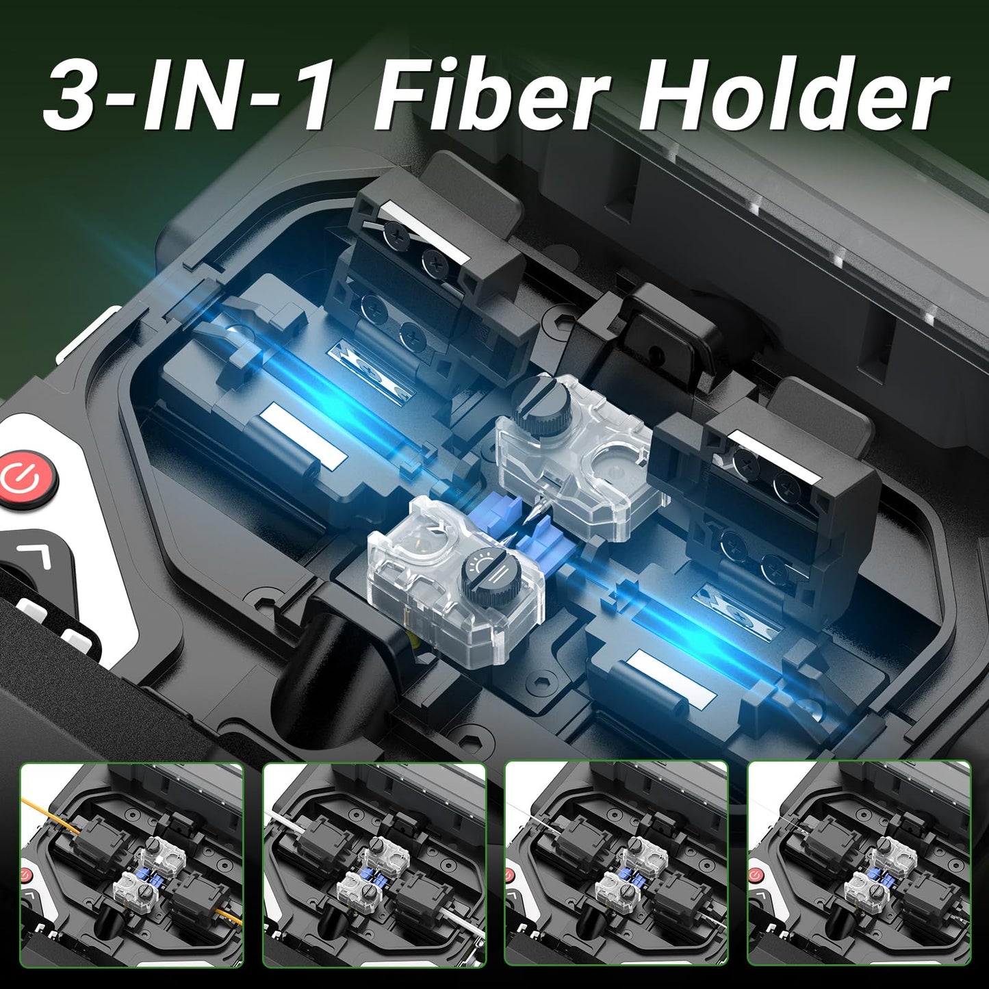 Komshine FX39 Fusion Splicer Fiber Optical 6s Fast Splicing, 6 Motors Touch Screen Core Alignment Fiber Splicer with 7800mAh Large Battery Capacity+5000 Electrodes Life+Power Meter -70~+10dB