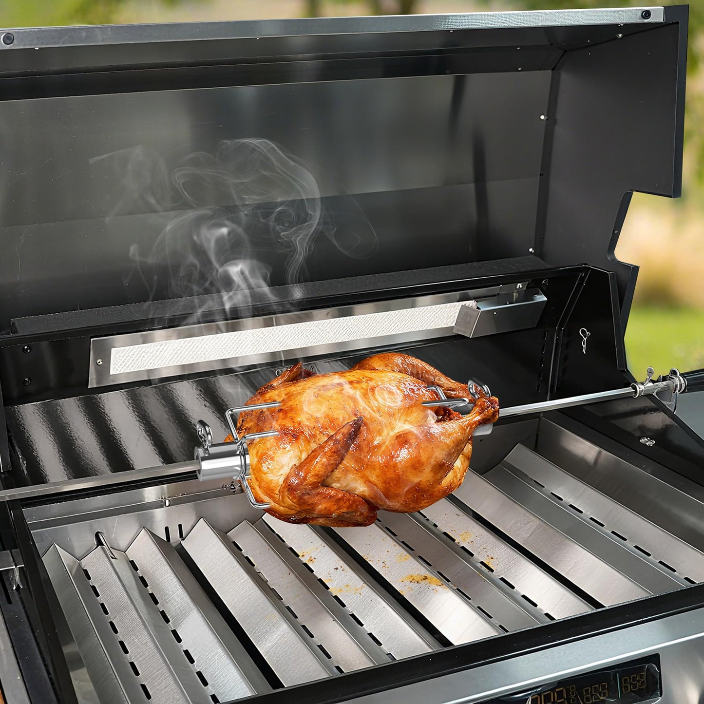 Skyflame Universal 304 Stainless Steel Rotisserie Meat Forks - Fits 1/2-Inch and 3/8-Inch Hexagon & 3/8-Inch and 5/16-Inch Square & 1/2-Inch Round Spit Rods